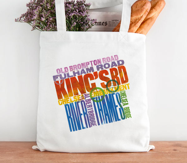 Alan Kitching 'London' Series 'Kings Road' Cotton Tote Bag