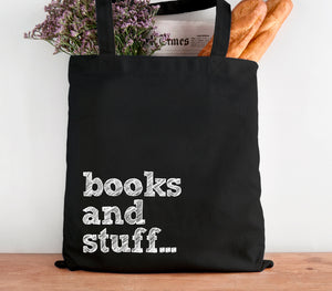 Books And Stuff Cotton Tote Bag