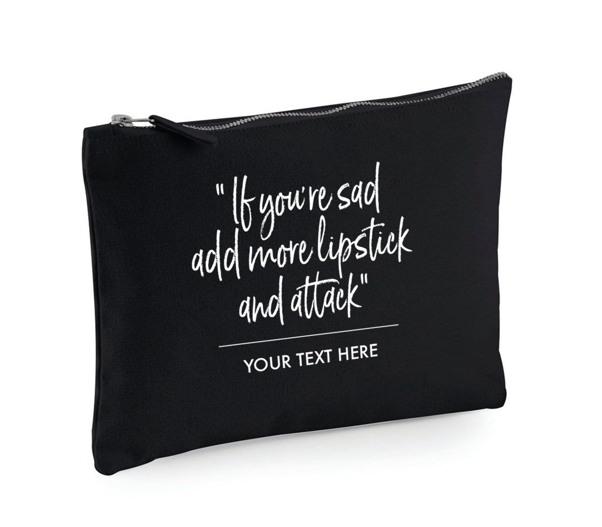 Personalised Designer Inspired 'Lipstick' Quote Cotton Make-up Bag / Make-up Pouch