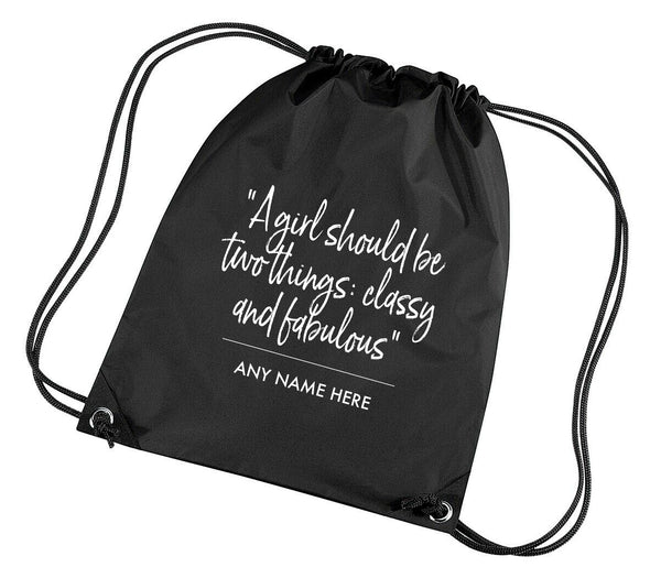 Designer Inspired 'Classy' Quote Stylish Gym Bag / Sports Bag