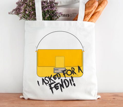 'I Asked For A...!' Designer Inspired Cotton Tote Bag