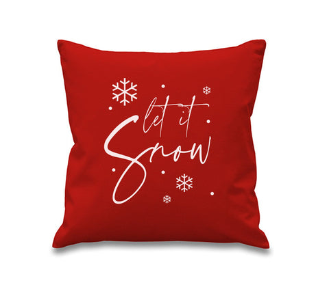 Let It Snow Christmas Cotton Cushion Cover