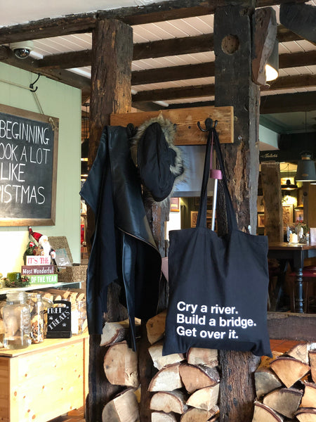 Cry A River Quote Cotton Tote Bag | Everyday Bag | Shopping Bag